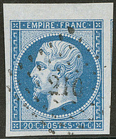 No 14Bc, Bleu Sur Azuré, Bdf + Un Voisin, Ex Choisi. - TB - 1853-1860 Napoléon III.