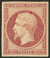 * No 17Aa, Carmin Clair, Infime Tache D'encre Au Recto Et Au Verso Mais Très Frais. - TB. - R - 1853-1860 Napoleon III