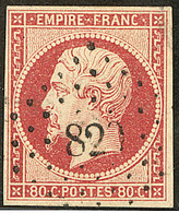 No 17Ad, Vermillonné, Obl Pc. - TB - 1853-1860 Napoleone III