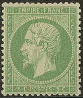 * No 20a, Vert Foncé, Très Frais. - TB - 1862 Napoléon III.