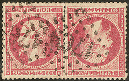 Tête-bêche. No 24b, Paire Obl Gc. - TB. - RR - 1862 Napoleon III