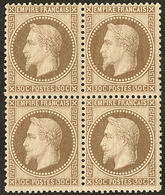 ** No 30, Brun, Bloc De Quatre, Très Frais, Superbe. - R - 1863-1870 Napoléon III Lauré