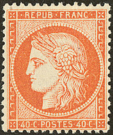 * No 38c, Orange Vif, Très Frais. - TB (N°et Cote Maury) - 1870 Beleg Van Parijs