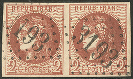 No 40II, Paire Obl Gc 3193, Superbe Nuance Marron-rouge. - TB - 1870 Uitgave Van Bordeaux