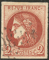 No 40IIc, Rouge Brique, Obl Gc, Jolie Pièce. - TB - 1870 Uitgave Van Bordeaux