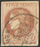 No 40IIg, Chocolat, Obl Cad Type 17. - TB. - R - 1870 Bordeaux Printing