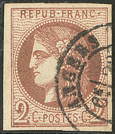 No 40IIh, Chocolat Foncé, Obl Cad, Superbe. - R - 1870 Bordeaux Printing