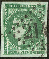 No 42IIj, Vert Foncé, Superbe Nuance. - TB - 1870 Bordeaux Printing