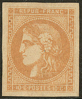 * No 43IIf, Bistre Orange, Gomme Altérée Mais Jolie Pièce. - TB - 1870 Bordeaux Printing