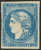 * No 44Ib, Bleu Foncé, Pos. 12, Infime Pelurage Au Verso Mais Superbe D'aspect. - RR - 1870 Emission De Bordeaux