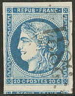 Impression Fine. No 45Ic, Un Voisin, Nuance Bleu Foncé, Obl Gc 3831, Superbe - 1870 Uitgave Van Bordeaux