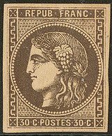 * No 47c, Brun Noir, Très Frais. - TB. - R - 1870 Bordeaux Printing