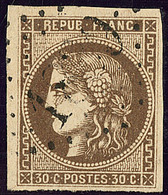 R Relié Au Cadre. No 47e, Pos. 2, Obl Gc, Nuance Foncée. - TB - 1870 Bordeaux Printing
