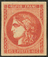 * No 48g, Rouge Sang, Très Belle Nuance, Jolie Pièce. - TB. - R - 1870 Emission De Bordeaux