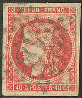 No 48h, Rouge Sang Foncé, Obl étoile, Petites Marges Mais TB - 1870 Emission De Bordeaux