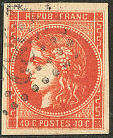 No 48n, Vermillon Vif, Très Jolie Pièce. - TB. - R - 1870 Bordeaux Printing