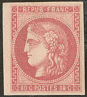 * 88 Au Lieu De 80. No 49g, Position 6, Groseille, Superbe. - RR - 1870 Bordeaux Printing