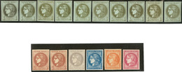 * Lot. 1870-1871, Nos 39(10), 40(2), 41, 45, 48, 49, Ex * Ou (*), Tous états - 1870 Emission De Bordeaux