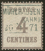 No 3, Obl Cachet Rectangulaire Bleu "Mulhaüsen Bahnhof". - TB - Andere & Zonder Classificatie