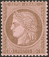 * No 54, Brun Sur Rose, Très Frais. - TB - 1871-1875 Ceres