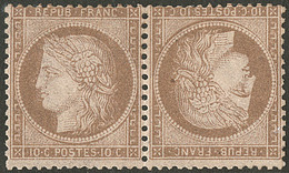 * Tête-bêche. No 58c, Paire, Décentrée Sinon TB. - R - 1871-1875 Ceres