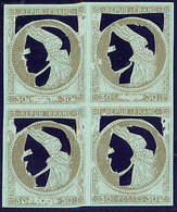 (*) Cérès 1871. Bloc De Quatre Coussinet D'impression Sur 30cts. - TB - Other & Unclassified