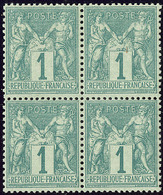 ** No 61, Bloc De Quatre, Très Frais. - TB - 1876-1878 Sage (Type I)