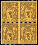 ** No 99, Bloc De Quatre,  Très Frais Et Centré. - TB - 1876-1878 Sage (Type I)