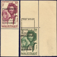 ** POSTE AERIENNE MILITAIRE. Richelieu. Sur Timbres De Mauritanie. Nos 4 Bdf, 5 Cdf (double Frappe Dont Une à  Cheval).  - Poste Aérienne Militaire