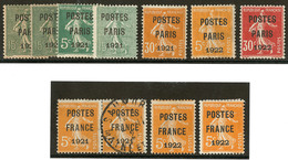 Postes Paris. Nos 25 (2 Ex *), 26, 28 à 30, 32, 33 Paire, 36 (2). - TB - 1893-1947