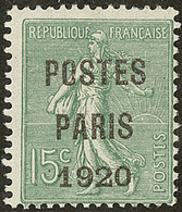 Postes Paris. Grands Chiffres "1920". No 25b. - TB. - R - 1893-1947