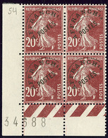 ** No 54, Bloc De Quatre Cdf. - TB - 1893-1947