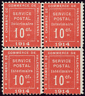 ** No 1, Bloc De Quatre (deux Ex *, Quasiment **), Très Frais. - TB - War Stamps