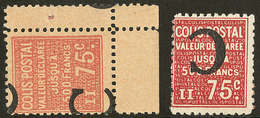 ** Variétés. Maury 101e Cdf Et 101g Surch. Renversée. - TB (cote Maury) - Other & Unclassified