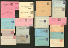 Lettre. ENTIERS POSTAUX. Pneumatiques. 1879-1907, 23 Enveloppes, CP Ou CL Neuves Dont Semeuse, Chaplain, Etc. - TB - Other & Unclassified