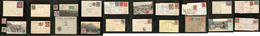 Lettre. PORTE-TIMBRES. Lot 1903-1923, 26 Enveloppes Ou CP + 4 Détachés, Patriotiques, Alcoolisme Et Commerciaux Divers,  - Postzegels Op Postzegels