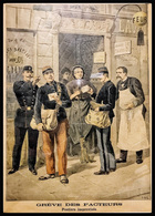 Grève Des Facteurs Parisiens 1899. Supplément Du Petit Journal, Illustration En Couleur, Encadrée, 53x 42cm. - TB (cf PP - Non Classés