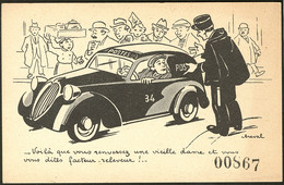 Lettre. CP Humoristique "Facteur" Et "voiture Postale", Neuve, Signée "Cheval" Et N°00867. - TB - Zonder Classificatie