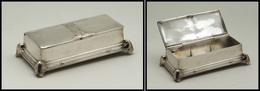 Boîte Rectangulaire En Argent, Poinçons De Contrôle, 3 Comp., 95x50x30mm. - TB - Kisten Für Briefmarken