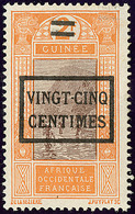 (*) Guinée. No 99, "VINGT-CINQ/CENTIMES" Encadré. - TB - Andere & Zonder Classificatie