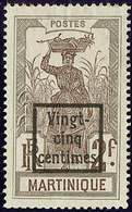 (*) Martinique. No 112, "VINGT-/CINQ/CENTIMES" Encadré. - TB - Sonstige & Ohne Zuordnung