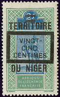 (*) Niger. No 19, "VINGT-/CINQ/CENTIMES" Encadré. - TB - Other & Unclassified