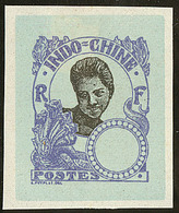 (*) Indochine. Epreuve Type N°47, Violet Centre Noir Sur Fond Turquoise. - TB - Autres & Non Classés