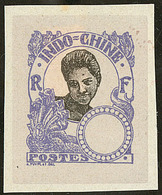 (*) Indochine. Epreuve Type N°47, Violet Centre Noir Sur Fond Blanc Gris. - TB - Autres & Non Classés