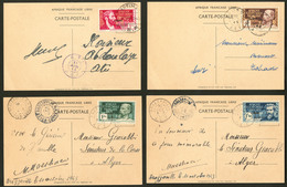 Lettre. No 140A à 140D, Sur Quatre CP Destinations Diverses. - TB - Andere & Zonder Classificatie