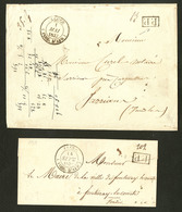 Lettre. Cad "Alger (Poss. D'Afr.)" De Mai 37 Et Sept 1838 Sur Deux Enveloppes En "P.P." Pour La France. - TB - Autres & Non Classés