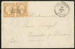 Lettre. Précurseurs. France No 21, Paire Obl Gc 5047 Sur Enveloppe Avec Cad 22 Miserghin Juil 67, Pour La France. - TB - Other & Unclassified