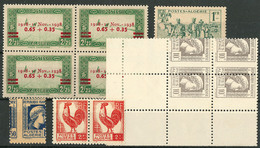 ** Variétés. Nos 147 Bloc De Quatre Surch. Déplacée, 161 Sans Surch., 209b, 214b, 220 Paire RV. - TB - Other & Unclassified