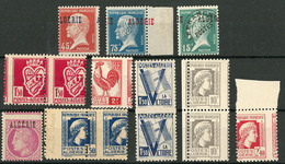 ** Lot. Variétés 1924-1945, Dont 4 Paires, Divers Dont Piquages. - TB - Andere & Zonder Classificatie