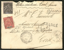 Lettre. Nos 7 + 13, Obl Saïgon Sept 1900 Sur Enveloppe En VD Pour La Corse. - TB - Andere & Zonder Classificatie